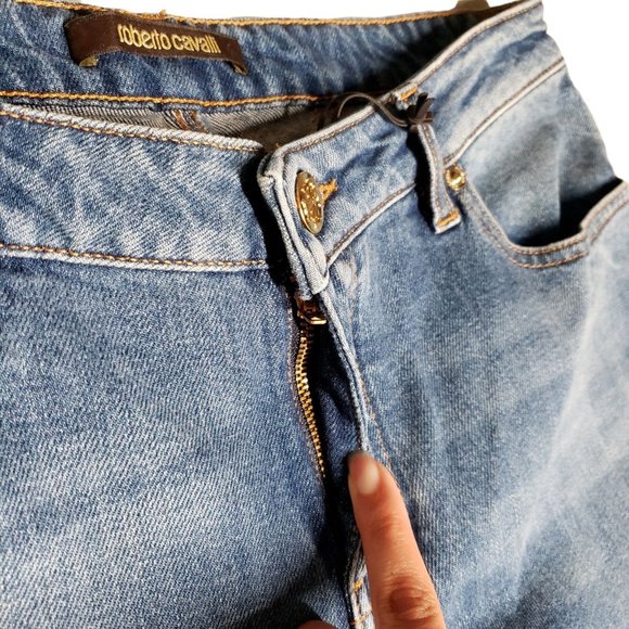 Roberto Cavalli Jeans Womens Sz IT-44 US-8 Regular Straight Leg Medium Wash NWT - Picture 5 of 11